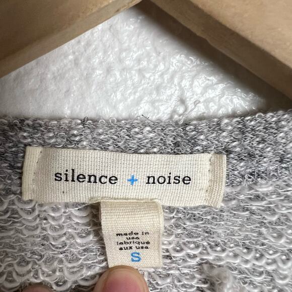 Urban Outfitters Silence + Noise Gray Cream Sheer Open Cardigan Sweater Size S - Picture 8 of 8